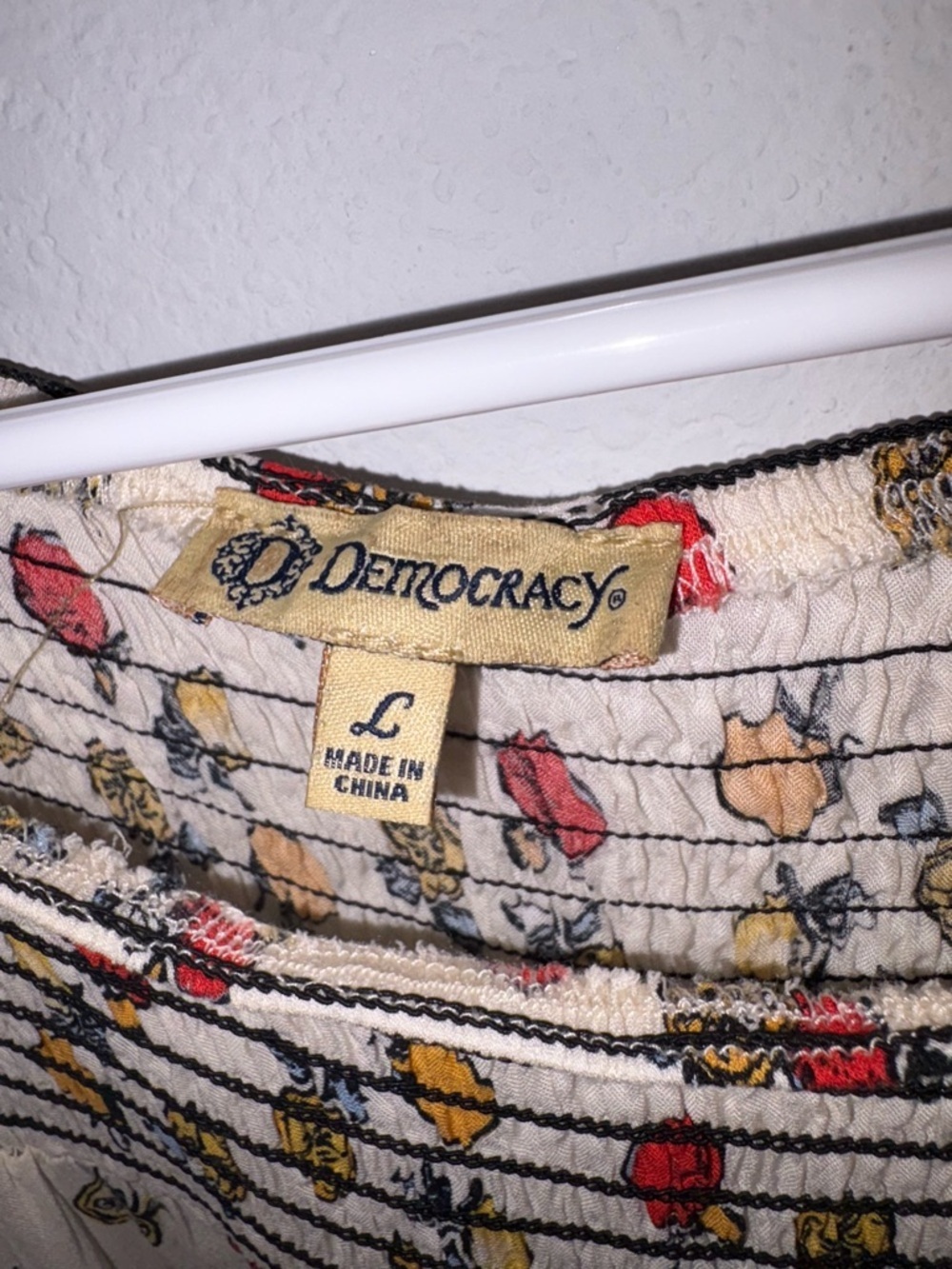 Fruit Print Flowy Babydoll Smocked Peasant Blouse - Picture 4 of 10